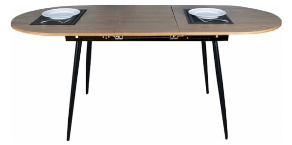 Masa extensibila TAMERON, stejar inchis/negru, 150/190x80x75 cm