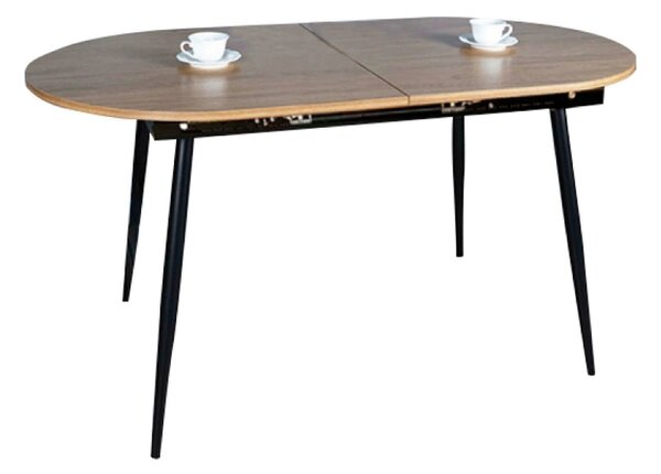 Masa extensibila TAMERON, stejar inchis/negru, 150/190x80x75 cm
