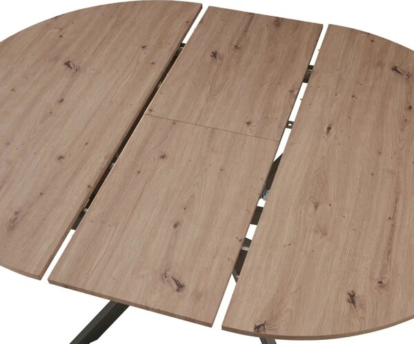 Masa extensibila ABERO TIP 1, stejar sonoma/negru, 100/140x100x75 cm