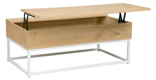 Masuta cafea LIVINA, stejar/alb, DTD laminat, 100x55x40 cm