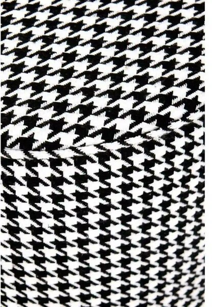 Taburet ARUNA, stofa clasica negru/alb, 36x44 cm