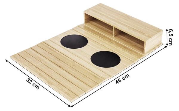 Organizator VISE, stejar/negru, bambus/pasla, 46x32x7 cm