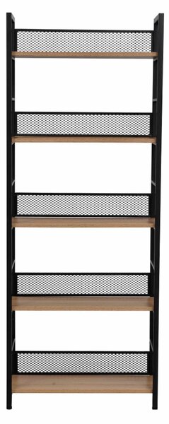 Etajera KELER TIP 2, negru/stejar, metal/DTD laminat, 60x28x154 cm