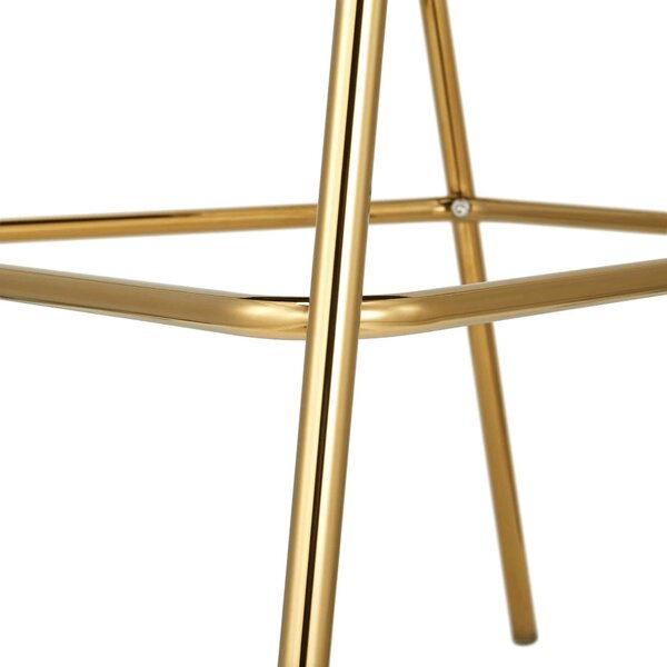 Scaun bar DASMIN TIP 2, bej/auriu, stofa catilfelata/metal, 54x54x109