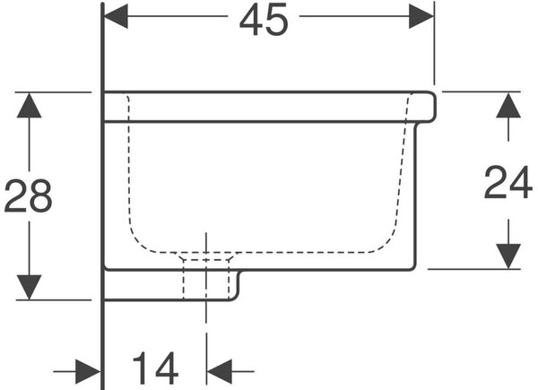 Geberit Publica lavoar 60x45 cm dreptunghiular de blat alb luciu 500.885.00.1