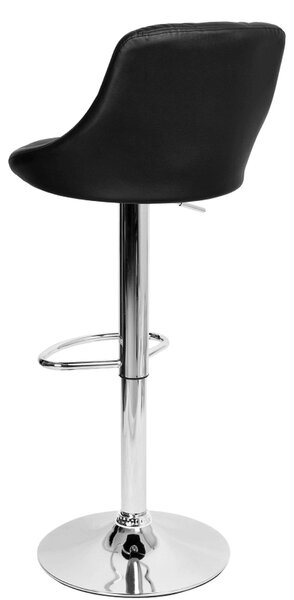 Scaun bar MARID NEW, negru/crom, piele ecologica/metal, 45x40x80/102 c