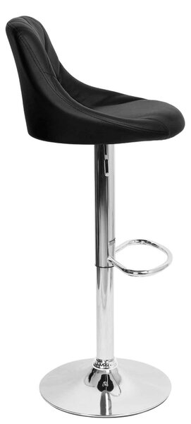 Scaun bar MARID NEW, negru/crom, piele ecologica/metal, 45x40x80/102 c