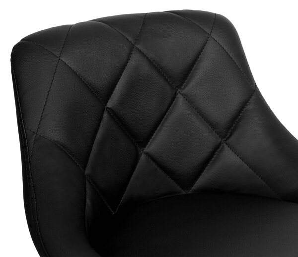 Scaun bar MARID NEW, negru/crom, piele ecologica/metal, 45x40x80/102 c