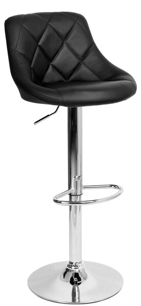 Scaun bar MARID NEW, negru/crom, piele ecologica/metal, 45x40x80/102 c