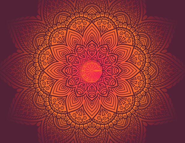 Fototapet - Mandala, culori Închise (147x102 cm)