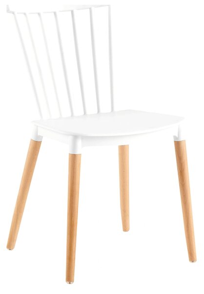 Scaun ZOSIMA, alb/fag, plastic/lemn de fag, 54x44x83 cm
