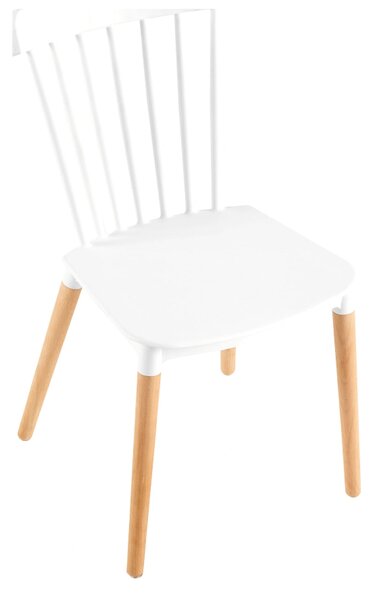 Scaun ZOSIMA, alb/fag, plastic/lemn de fag, 54x44x83 cm