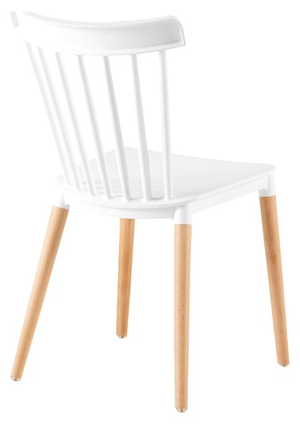 Scaun ZOSIMA, alb/fag, plastic/lemn de fag, 54x44x83 cm