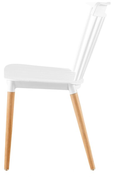 Scaun ZOSIMA, alb/fag, plastic/lemn de fag, 54x44x83 cm