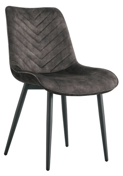Scaun ZAINA TIP 2, maro/negru, stofa catifelata/metal, 50x64x84 cm