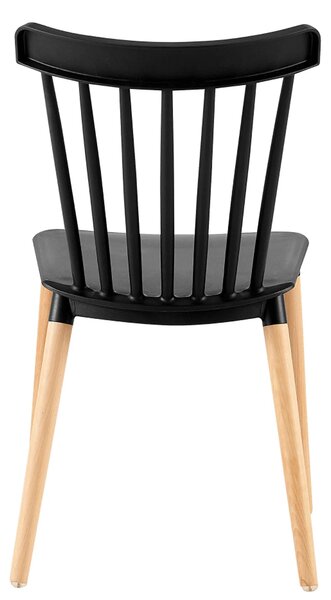 Scaun ZOSIMA, negru/fag, plastic/lemn, 54x44x83 cm
