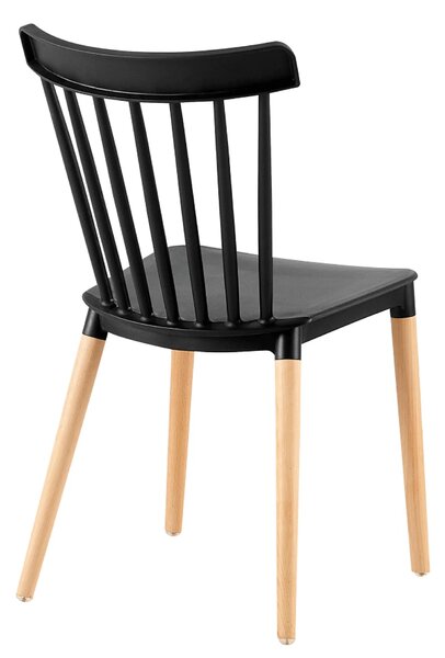 Scaun ZOSIMA, negru/fag, plastic/lemn, 54x44x83 cm