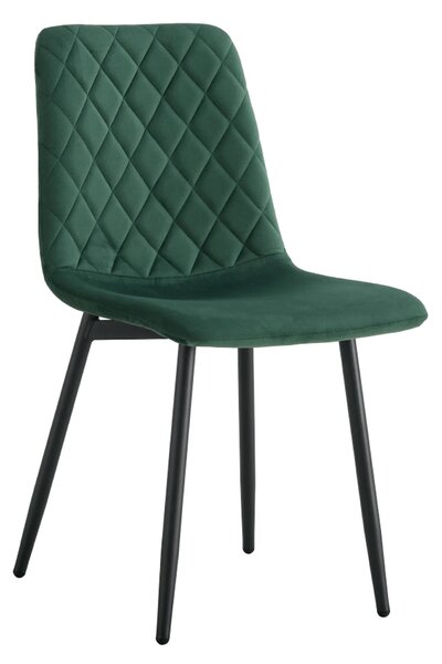 Scaun DAMIA TIP 2, verde smarald/negru, stofa catifelata/metal, 45x58x