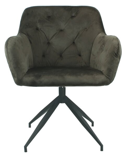 Scaun VELEZA NEW, maro/negru, stofa catifelata/metal, 66x66x83 cm