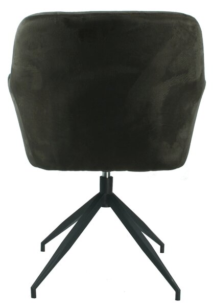Scaun VELEZA NEW, maro/negru, stofa catifelata/metal, 66x66x83 cm