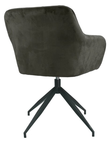 Scaun VELEZA NEW, maro/negru, stofa catifelata/metal, 66x66x83 cm