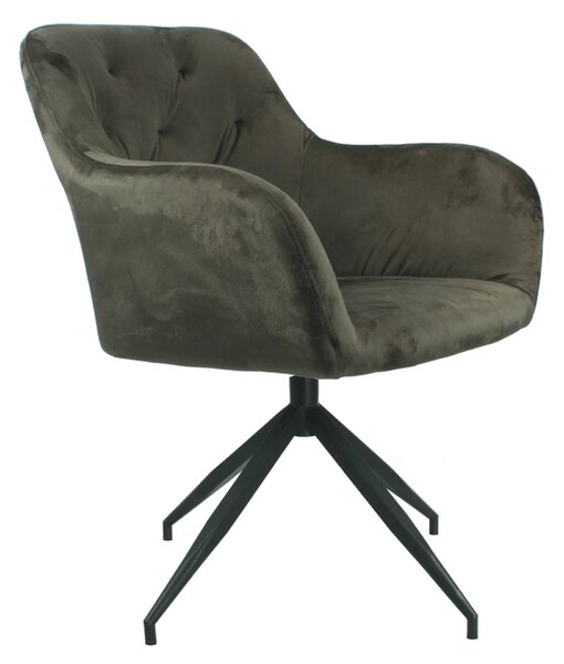 Scaun VELEZA NEW, maro/negru, stofa catifelata/metal, 66x66x83 cm