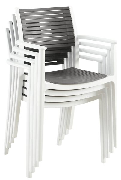 Scaun HERTA, gri/alb, plastic, 57x57x86 cm