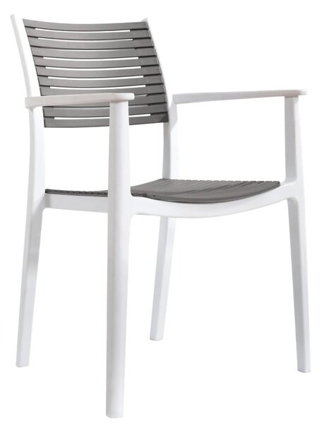 Scaun HERTA, gri/alb, plastic, 57x57x86 cm