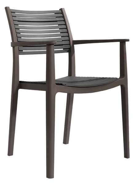 Scaun HERTA, gri/maro, plastic, 57x57x86 cm