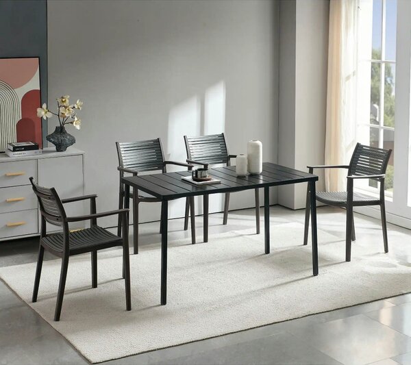 Scaun HERTA, gri/maro, plastic, 57x57x86 cm