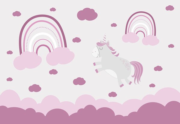 Fototapet - Unicorn în nori (147x102 cm)