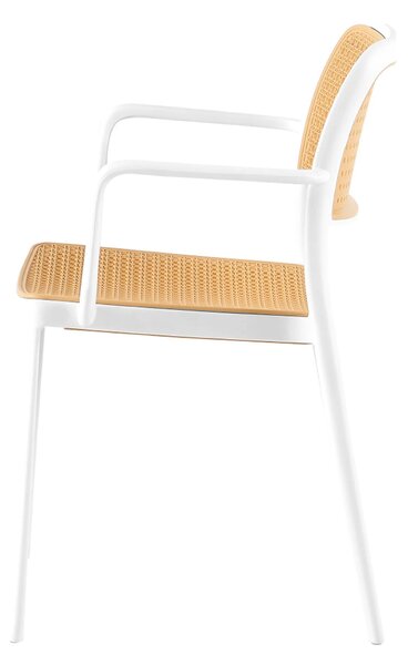 Scaun RAVID TIP 2, bej/alb, plastic, 58x55x82 cm