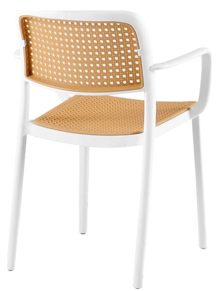 Scaun RAVID TIP 2, bej/alb, plastic, 58x55x82 cm