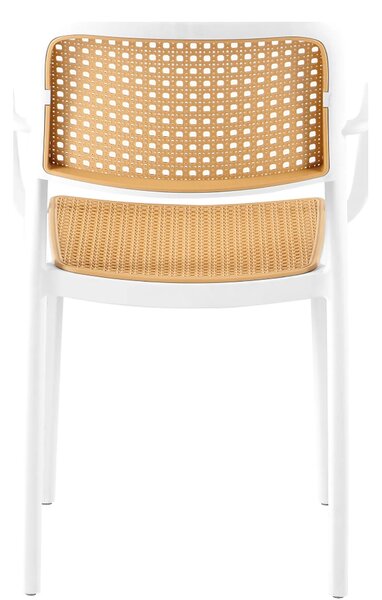 Scaun RAVID TIP 2, bej/alb, plastic, 58x55x82 cm