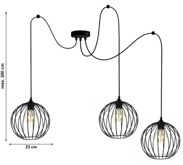 Lustră pe cablu MATT 3xE27/60W/230V