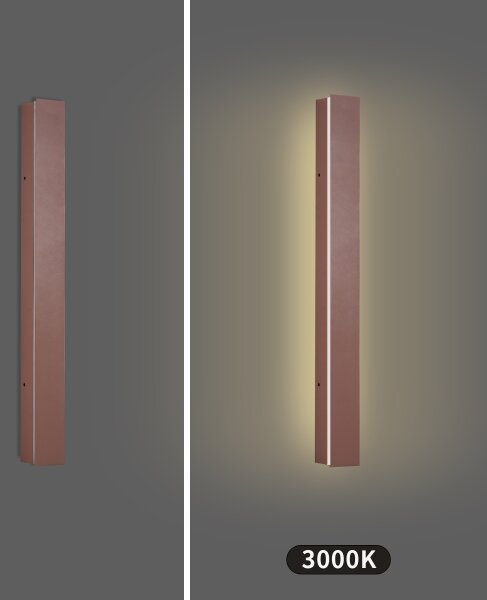 Brilagi - Aplică LED de exterior LINEAR, 12W, 230V, 3000K, IP65, 50 cm, maro, CRI 90