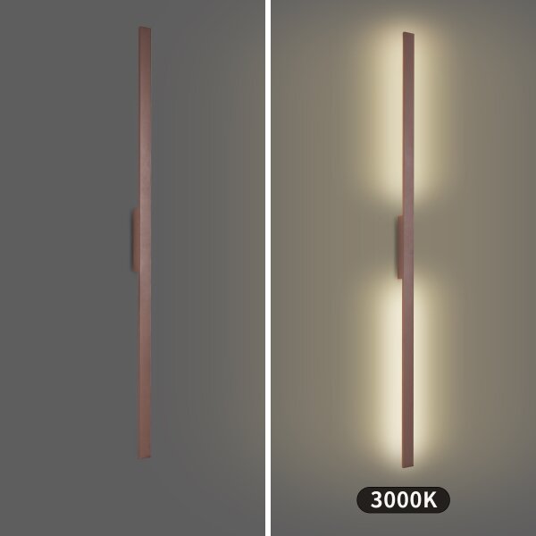 Brilagi - Aplica LED de exterior LUNA, 30 W, 230 V, 3000 K, IP65, 150 cm, maro, CRI 90