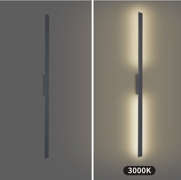 Brilagi LUNA - Aplica LED de exterior pentru perete, 30W, 230V, 3000K, IP65, 150 cm, antracit, CRI 90