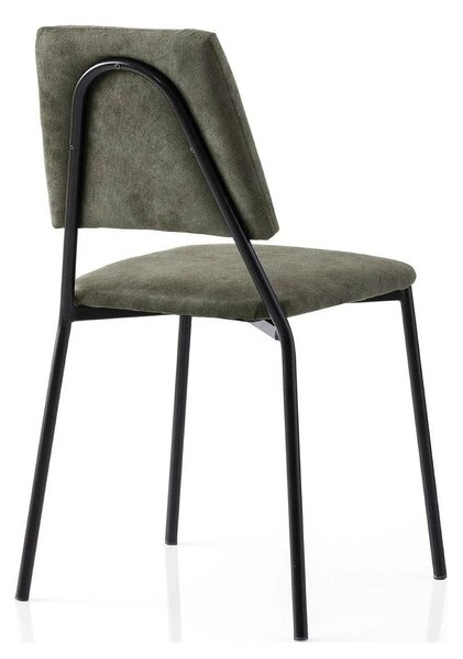 Set 2 scaune LIMA 4553 V2, gri inchis/negru, stofa catifelata/metal, 4