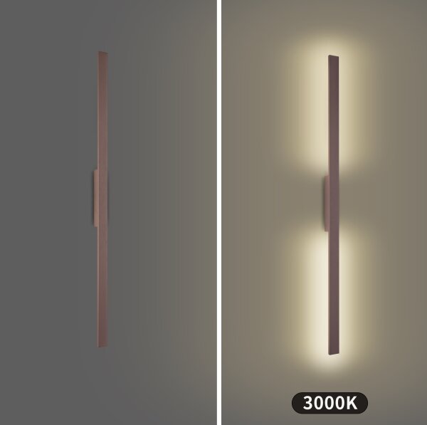 Brilagi - LUNA Aplică LED pentru exterior, 24 W, 230 V, 3000 K, IP65, 100 cm, maro, CRI 90
