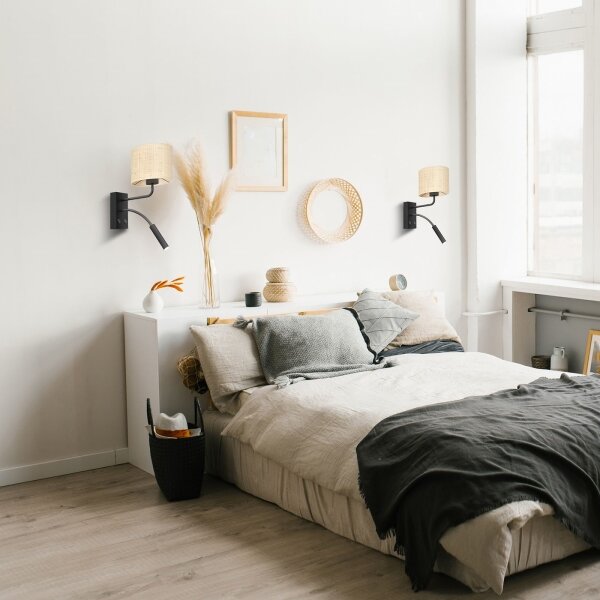Lampă de perete RATTAN 1xE27/60W +1xG9/8W/230V ratan