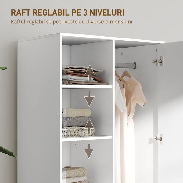 HOMCOM Dulap Modern Alb Sertare | Aosom Romania