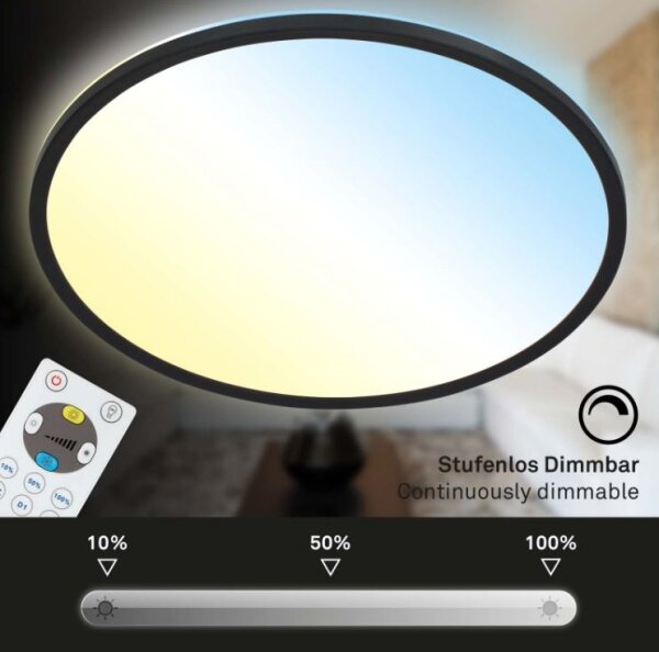Plafonieră LED dimabilă Briloner 7079-015 SLIM LED/18W/230V 2700-6500K + telecomandă