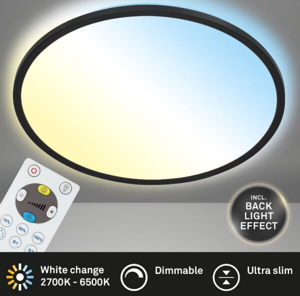 Plafonieră LED dimabilă Briloner 7079-015 SLIM LED/18W/230V 2700-6500K + telecomandă