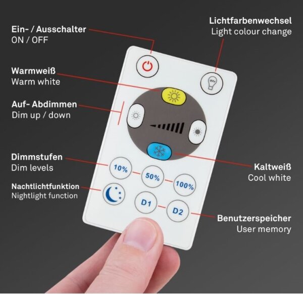Plafonieră LED dimabilă Briloner 7079-015 SLIM LED/18W/230V 2700-6500K + telecomandă