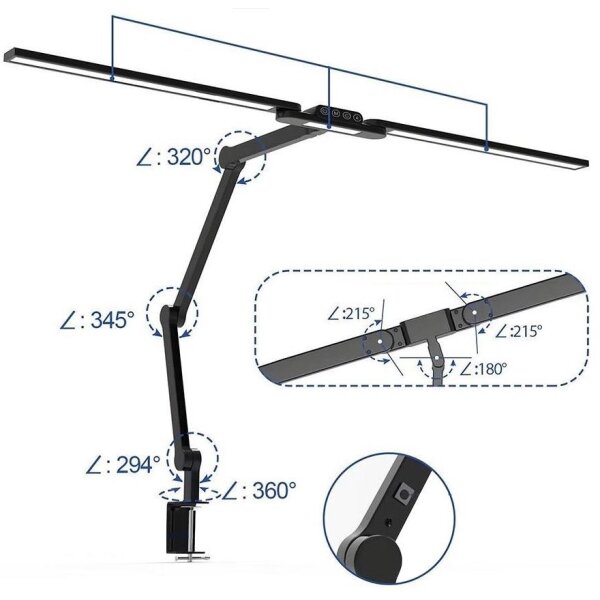 Lampă LED tactilă dimabilă de masă LED/24W/230V 3000-6500K CRI 92 negru