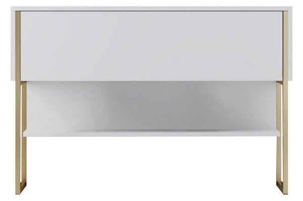 Consola LUXE, alb/auriu, PAL melaminat/metal, 120x30x80 cm