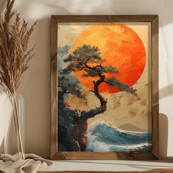 Tablou AI206, multicolor, lemn, 35x47 cm