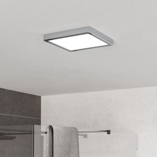 Eglo 901766 - Plafonieră LED pentru baie FUEVA, 10,5 W, 230 V, 22 x 22 cm, IP44, crom