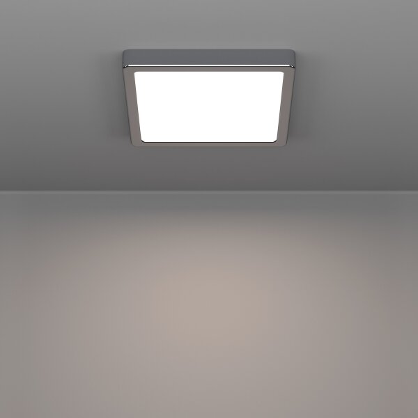 Eglo 901766 - Plafonieră LED pentru baie FUEVA, 10,5 W, 230 V, 22 x 22 cm, IP44, crom